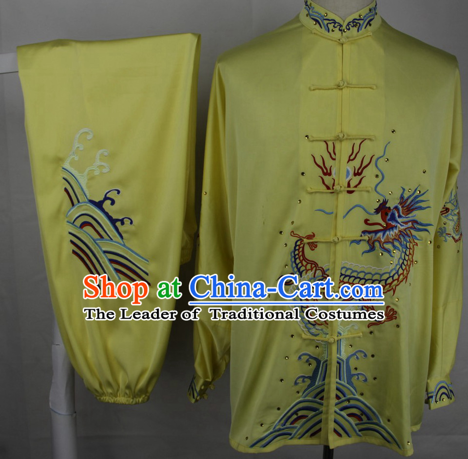 Long Sleeves Embroidered Dragon Blouse and Pants