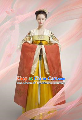 Traditional Ancient Chinese Imperial Emperess Costume, Chinese Tang Dynasty Wedding Dress, Cosplay Chinese Peri Imperial Princess Embroidered Clothing for Women