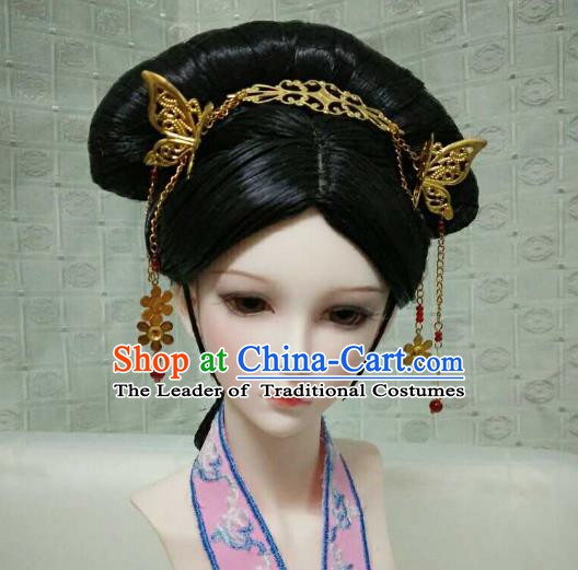Traditional Handmade Chinese Qing Dynasty Manchu Imperial Concubine Wig for Women