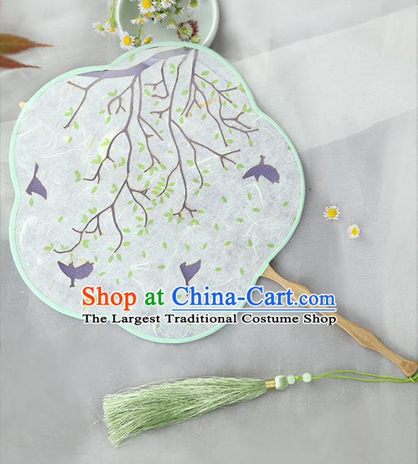 Traditional Chinese Crafts Palace Fans Printing Fans Ancient Silk Fan for Women