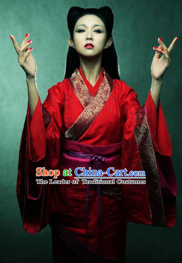 Ancient Chinese Han Dynasty Palace Lady Fairy Replica Costume for Women