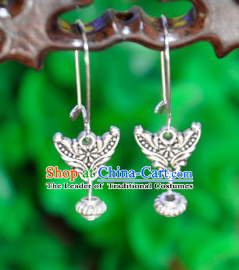Top Grade Chinese Handmade Accessories Sliver Eardrop Wedding Hanfu Palace Earrings for Women