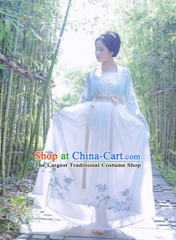 Chinese Ancient Nobility Lady Embroidered Dresses Tang Dynasty Costume for Rich Women