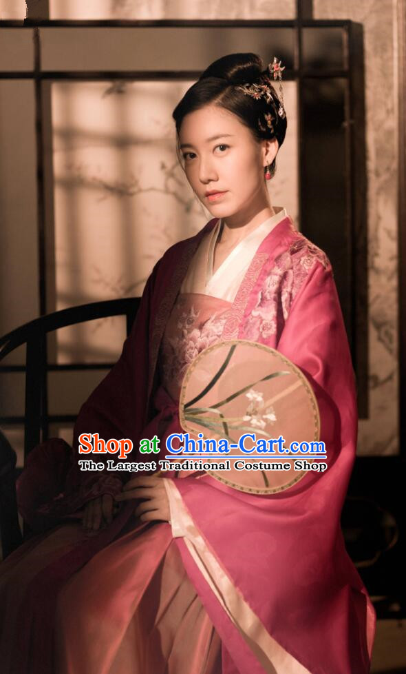 Drama The Story Of MingLan Chinese Song Dynasty Nobility Lady Historical Costume Ancient Concubine Embroidered Hanfu Dress for Women