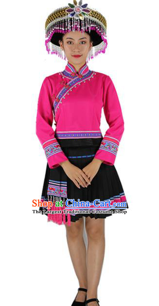 Chinese Yunnan Minority Outfits Clothing Hani Ethnic Informal Costume She Nationality Woman Dress