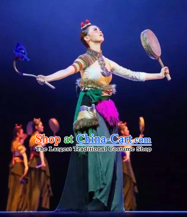 Taoli Cup Group Dance Tibetan Dance "Xuanyin Drumming" Stage Dance Costumes