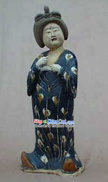 Large Chinese Archaized Tang San Cai Statue _Tri-colour Glazed Pottery_-Tang Dynasty Fat Lady