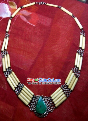 Tibet Bowlder Silver Necklace