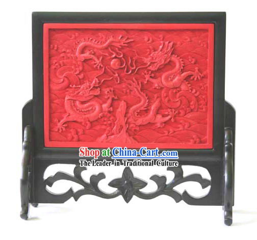 Traditional Lacquer Craft-Playing Dragons Plate