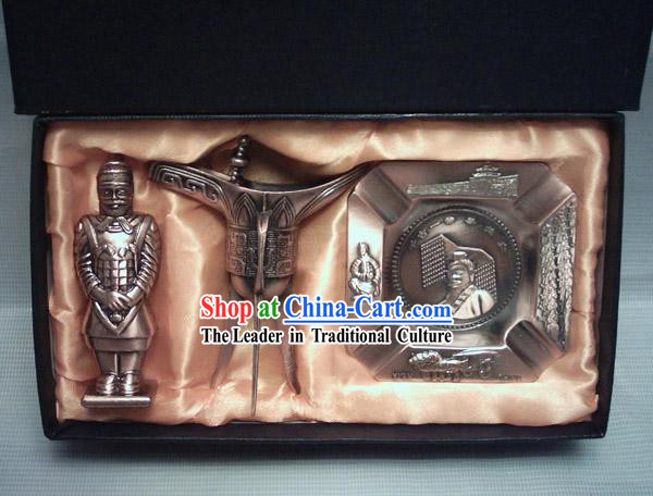 Marvellous China Terra Cotta Warrior Gift Set_three pieces set_