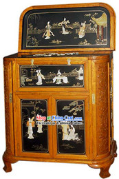 Chinese Classic Golden Palace Lacquer Ware Beer Cabinet