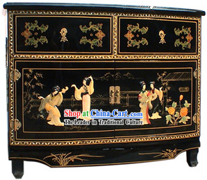 Chinese Ancient Style Lacquer Ware Cabinet