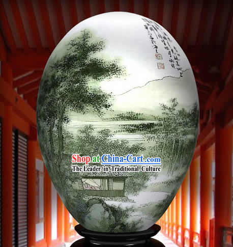 Chinese Wonders Hand Painted Colorful Egg-Bamboo Country