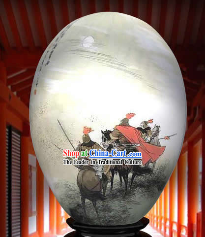 Chinese Wonders Hand Painted Colorful Egg-Hero Brothers Painting