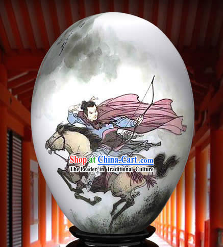 Chinese Wonders Hand Painted Colorful Egg-Chinese Ancient Knight