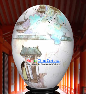 Chinese Wonder Hand Painted Colorful Egg-Dating Lovers Painting