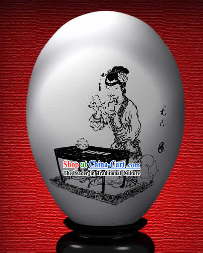 Chinese Wonder Hand Painted Colorful Egg-You Shi of The Dream of Red Chamber
