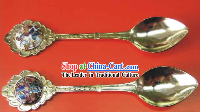 Chinese Cloisonne Coffee Spoon for Lovers_two pieces_4