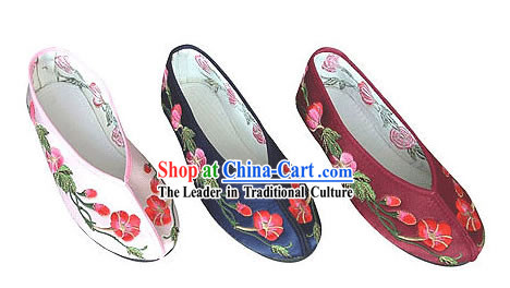 Chinese Handmade Embroidery Shoes-Morning Glory