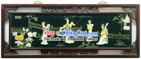 Chinese Palace Hanging Lacquer Ware Mirror Series-Music and Beauties