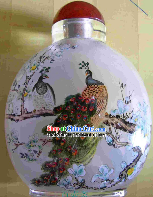 Chinese Classical Snuff Bottle With Inside Painting-Birds and Flowers