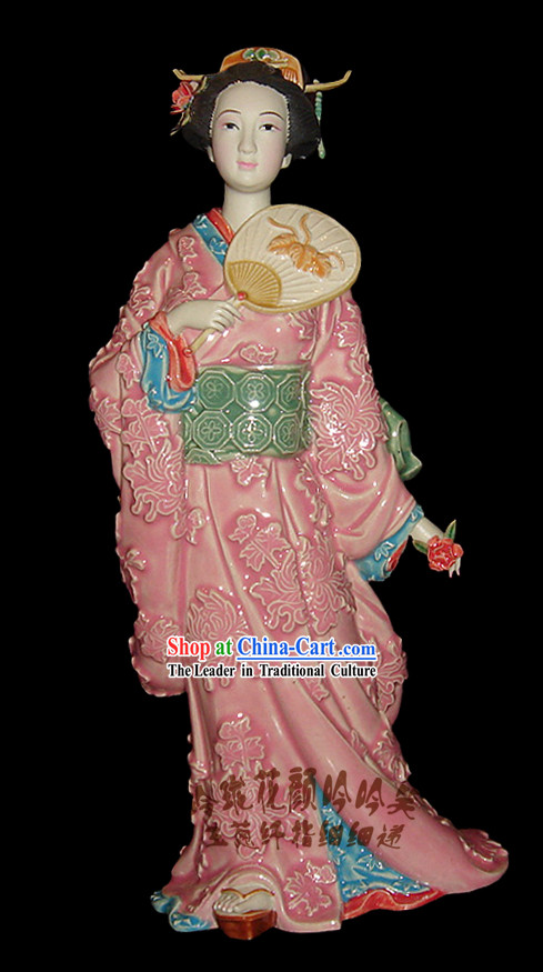 Chinese Stunning Porcelain Collectibles-Japanese Woman with Kimono
