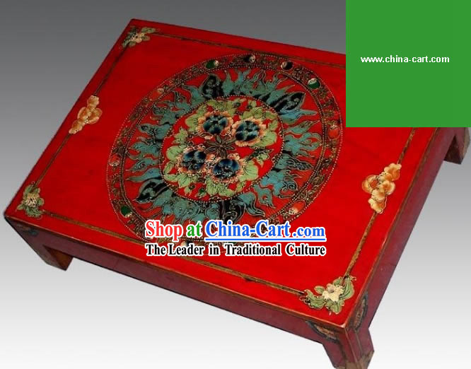 Chinese Lucky Red Coloured Drawing Desk