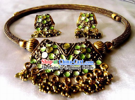Indian Stunning Unique Necklace and Earrings Set