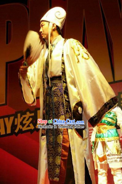 Chinese Traditional Zhu Ge Liang Kong Ming Costume Complete Set