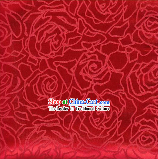 Traditional Chinese Red Flower Fabric