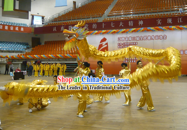 Shinning Grand Opening and Big Celebration Golden Dragon Dance Costumes Complete Set