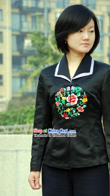 Chinese Mandarin Silk Cheongsam _Qipao_ Overcoat