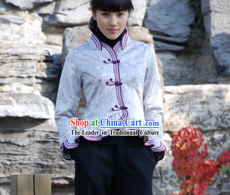 Chinese Traditional Handmade Cotton Blouse for Women