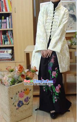 Chinese Classic Mandarin Collar Flower Field Cotton Blouse