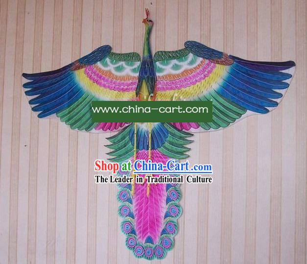 Chinese Traditional Weifang Hand Painted and Made Kite - Peacock King