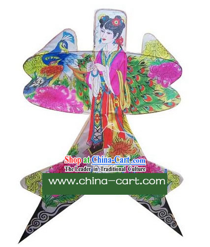 Chinese Classical Hand Painted Kite - Diao Chan and Peacock