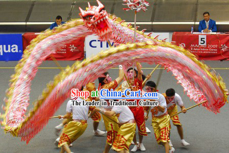 Luminous Glow in the Dark Happy New Year Competition and Parade Dragon Dance Costumes Complete Set