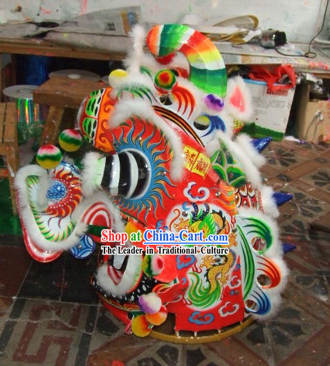 Supreme Chinese Traditional Kylin Dance Costumes Complete Set with Dragons Painting