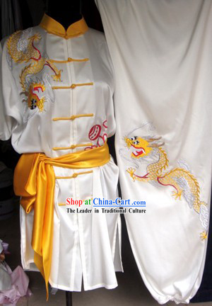 Short Sleeve Sifu Embroidered Dragon Tai Chi Uniform