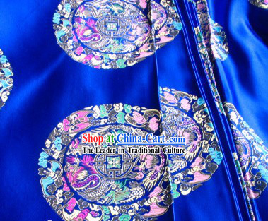 Chinese Dragon Flower Silk Fabric