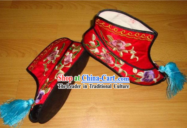 Chinese Embroidery Shoes _ Handmade Red Shoes