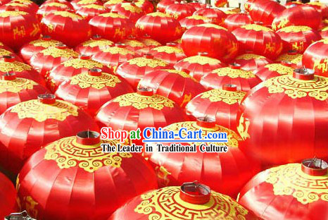 47 Inch Large Hanging Chinese Red Silk Lantern
