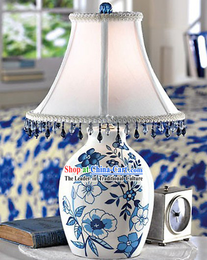 Chinese Blue White Ceramic Lantern _ Table Lantern