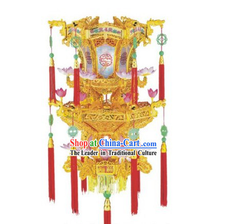 Chinese Three Layers Golden Electric Palace Lantern