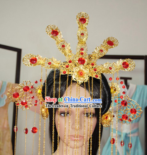 Hand Made Chinese Phoenix Wedding Hair Decoration Complete Set