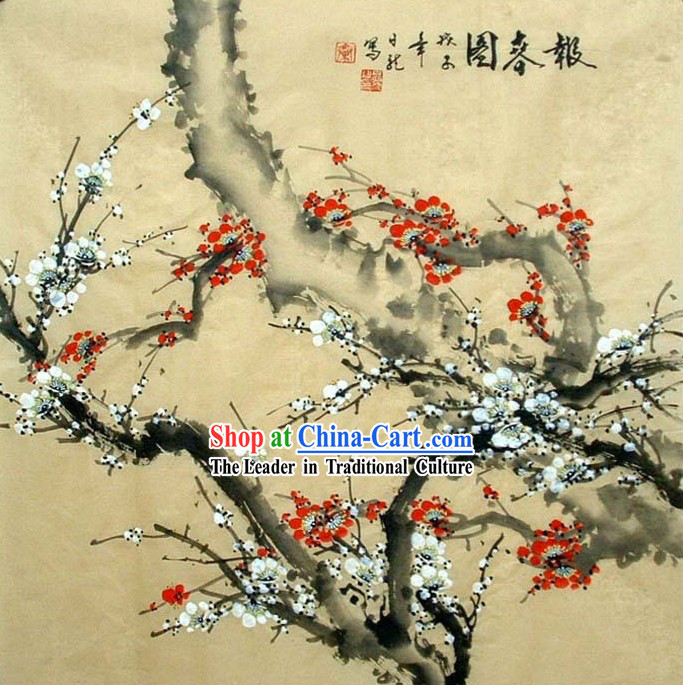 China Snow Plum Blossom Painting by Qin Rilong