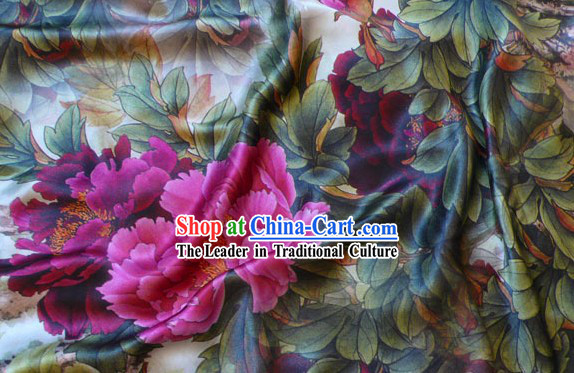100_ Pure Silk Peony Fabric