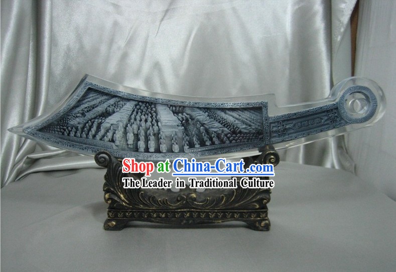 Chinese Qin Shi Huang Terra Cotta Crystal Decoration