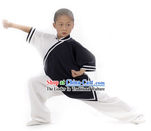 Chinese Professional Flax Martial Arts Tai Chi Uniform Complete Set for Children
