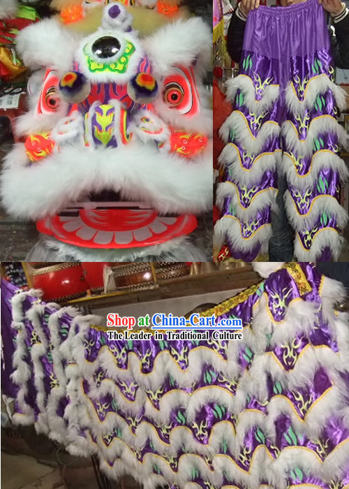 Fluorescent Luminous Glow in Dark Supreme Competition and Parade Lion Dance Costumes Complete Set